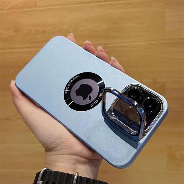 Luxury Camera Protector Stand Case With Logo Cut - iPhone
