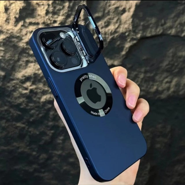 Luxury Camera Protector Stand Case With Logo Cut - iPhone