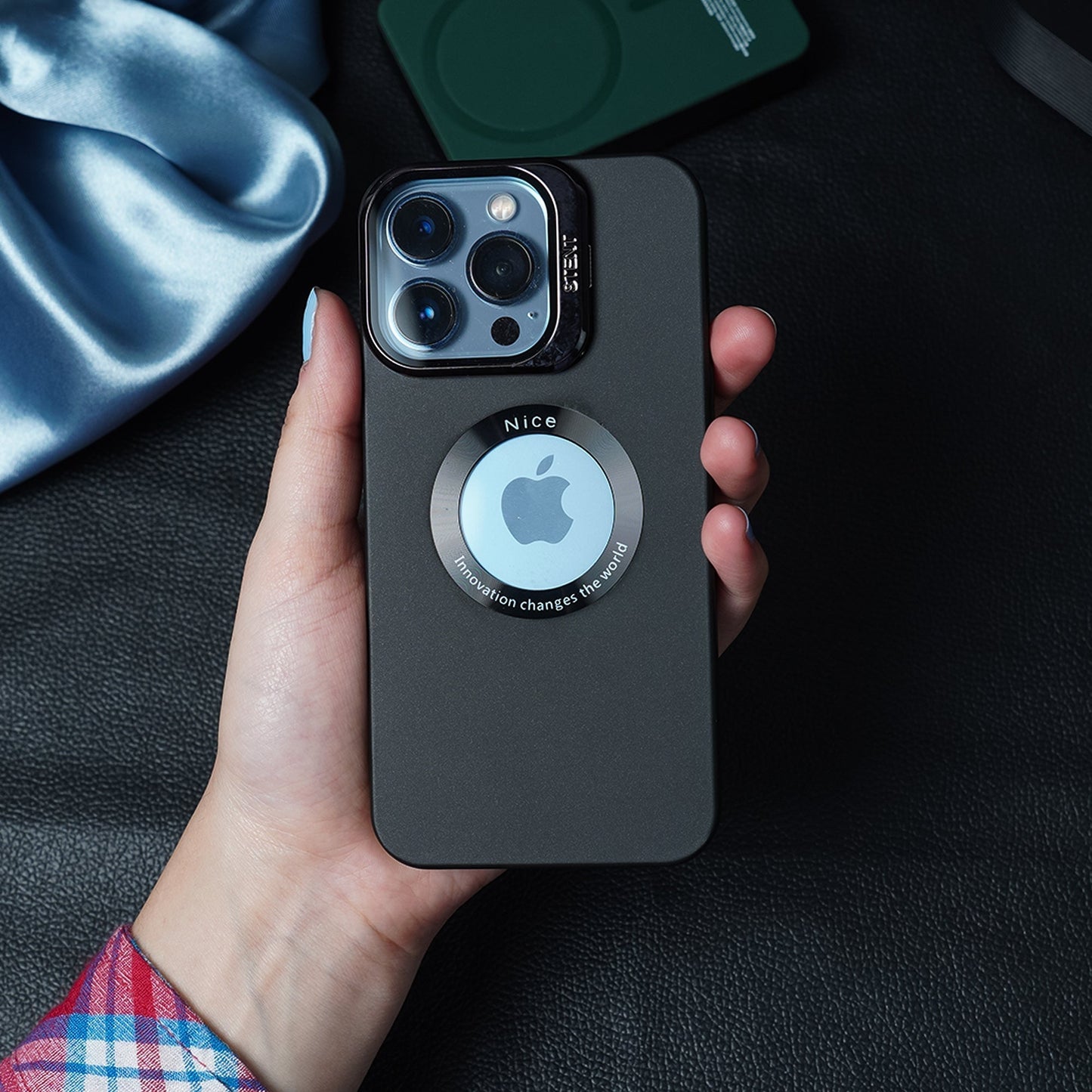Luxury Camera Protector Stand Case With Logo Cut - iPhone