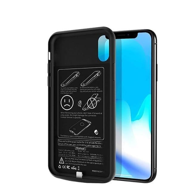 iPhone X Series (3 in 1 Combo) Battery Shell Case + Tempered Glass + Camera Lens Guard