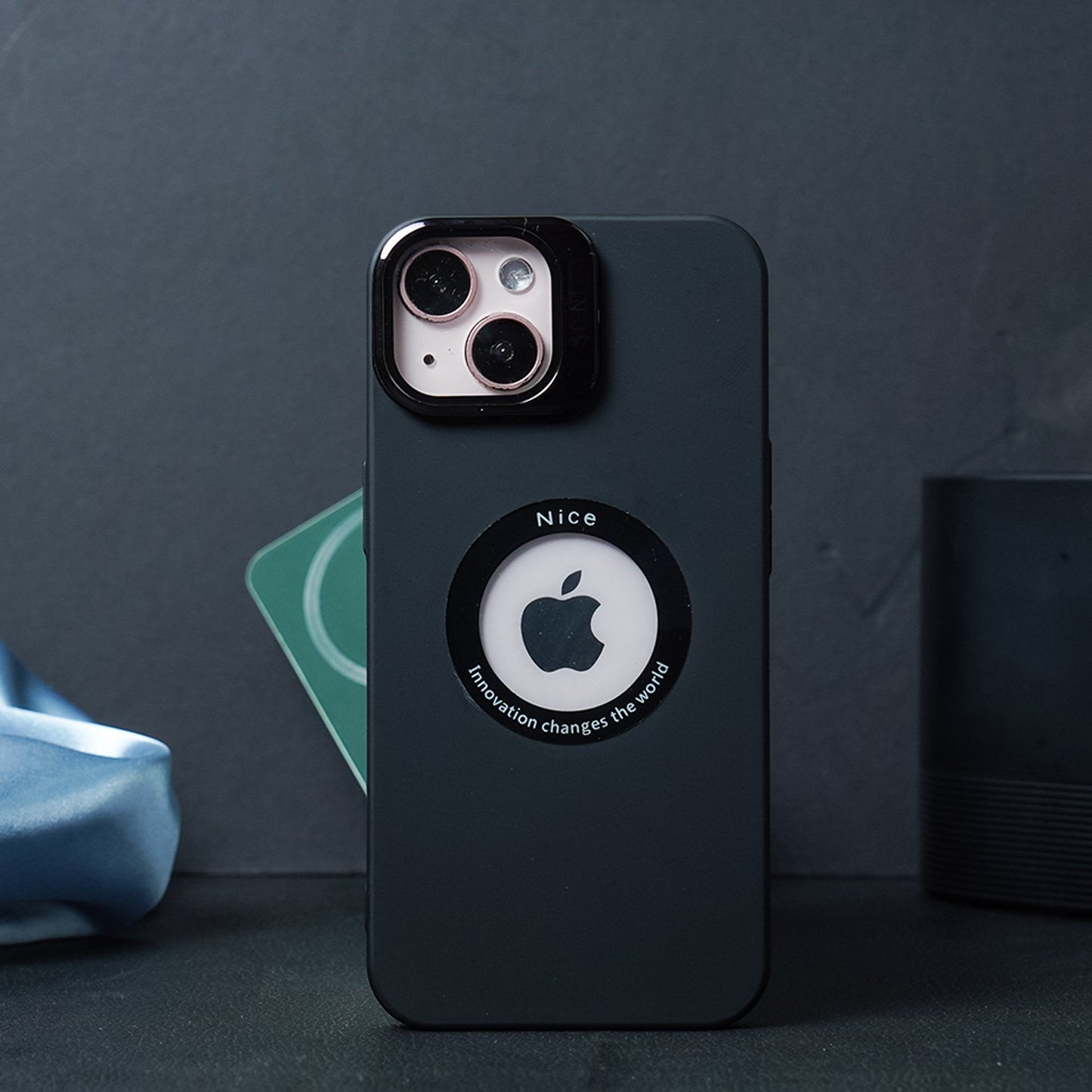 Luxury Camera Protector Stand Case With Logo Cut - iPhone