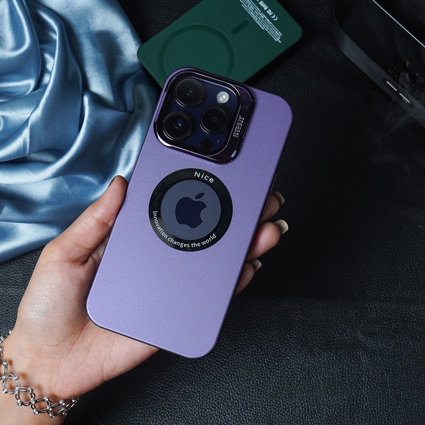 Luxury Camera Protector Stand Case With Logo Cut - iPhone