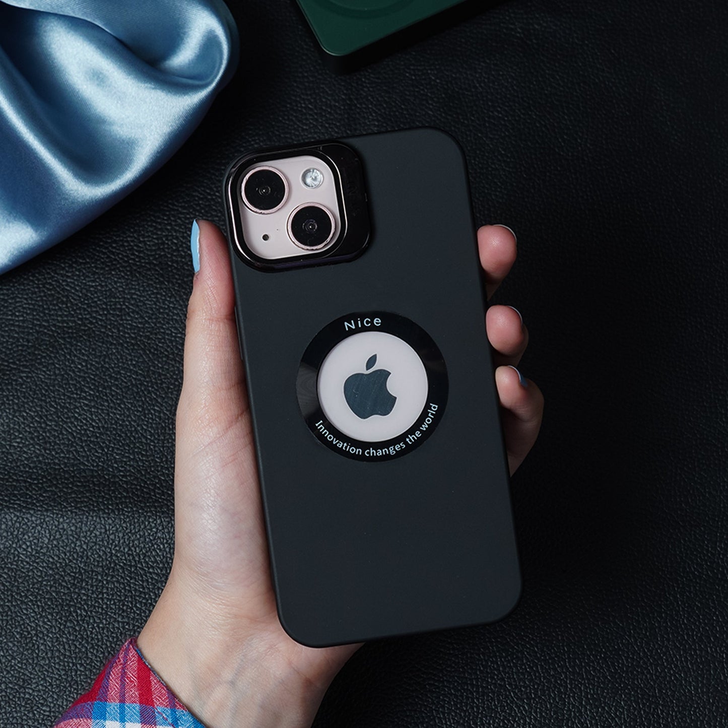 Luxury Camera Protector Stand Case With Logo Cut - iPhone