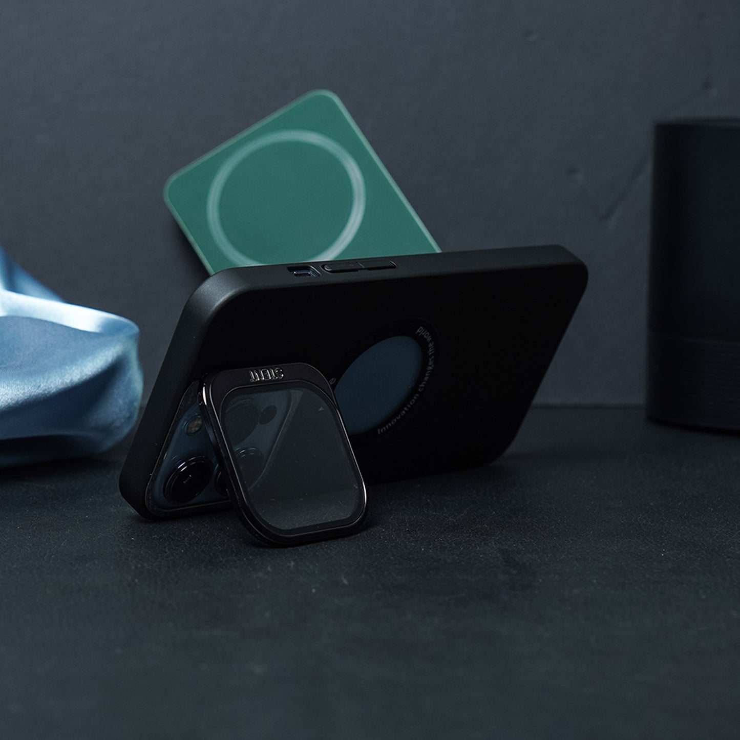 Luxury Camera Protector Stand Case With Logo Cut - iPhone