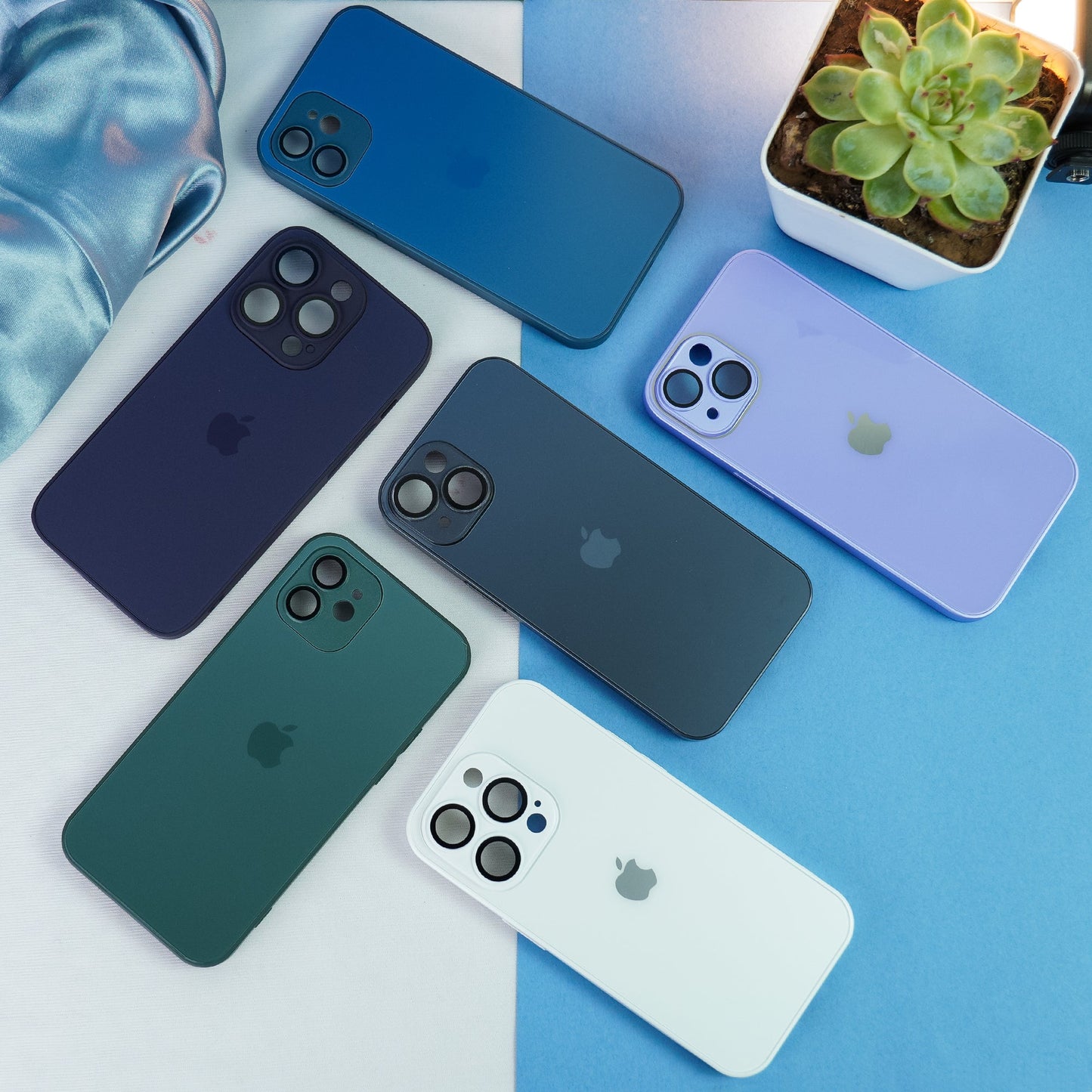 iPhone 14 Series Matte Glass Camera Lens Shell Case