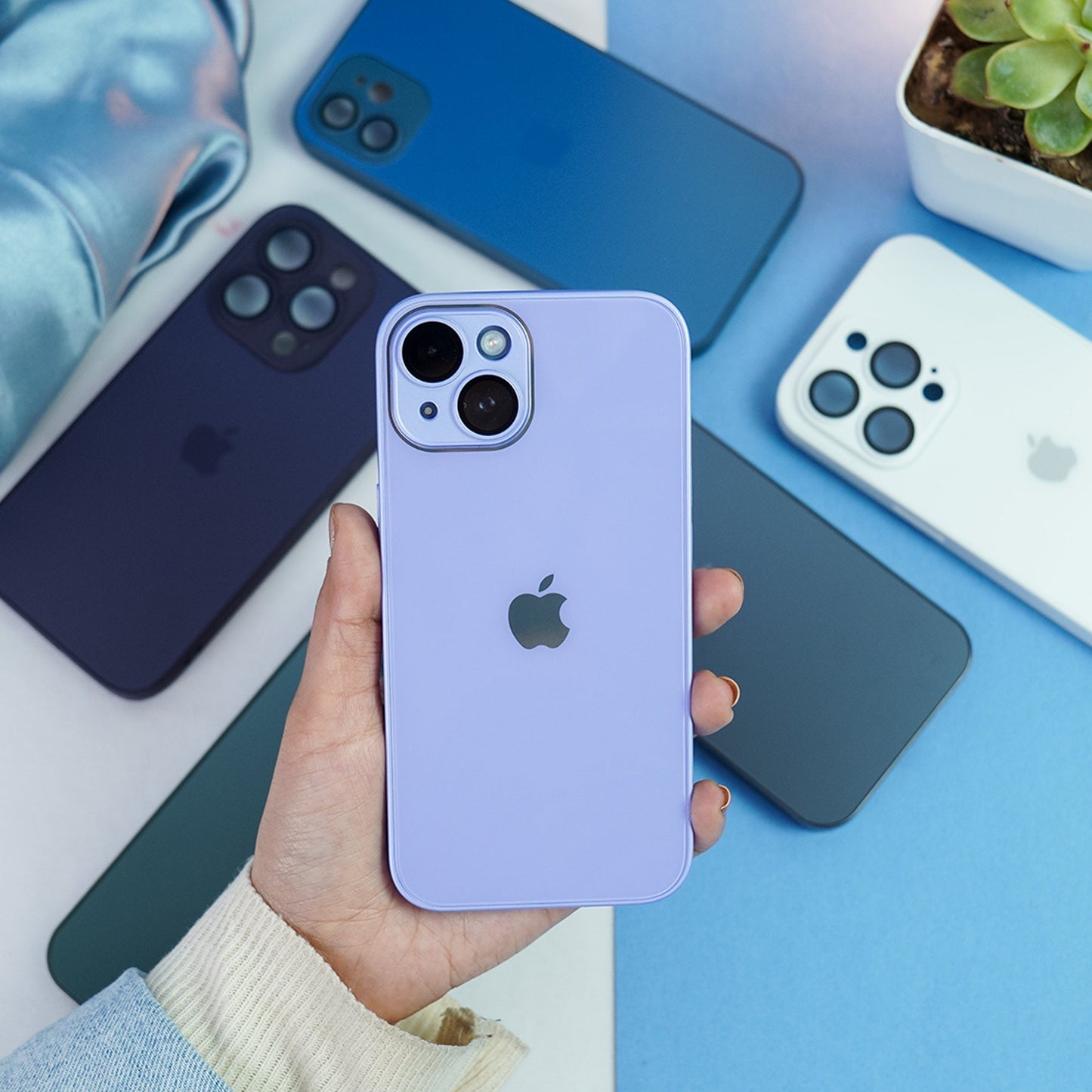 iPhone 14 Series Matte Glass Camera Lens Shell Case