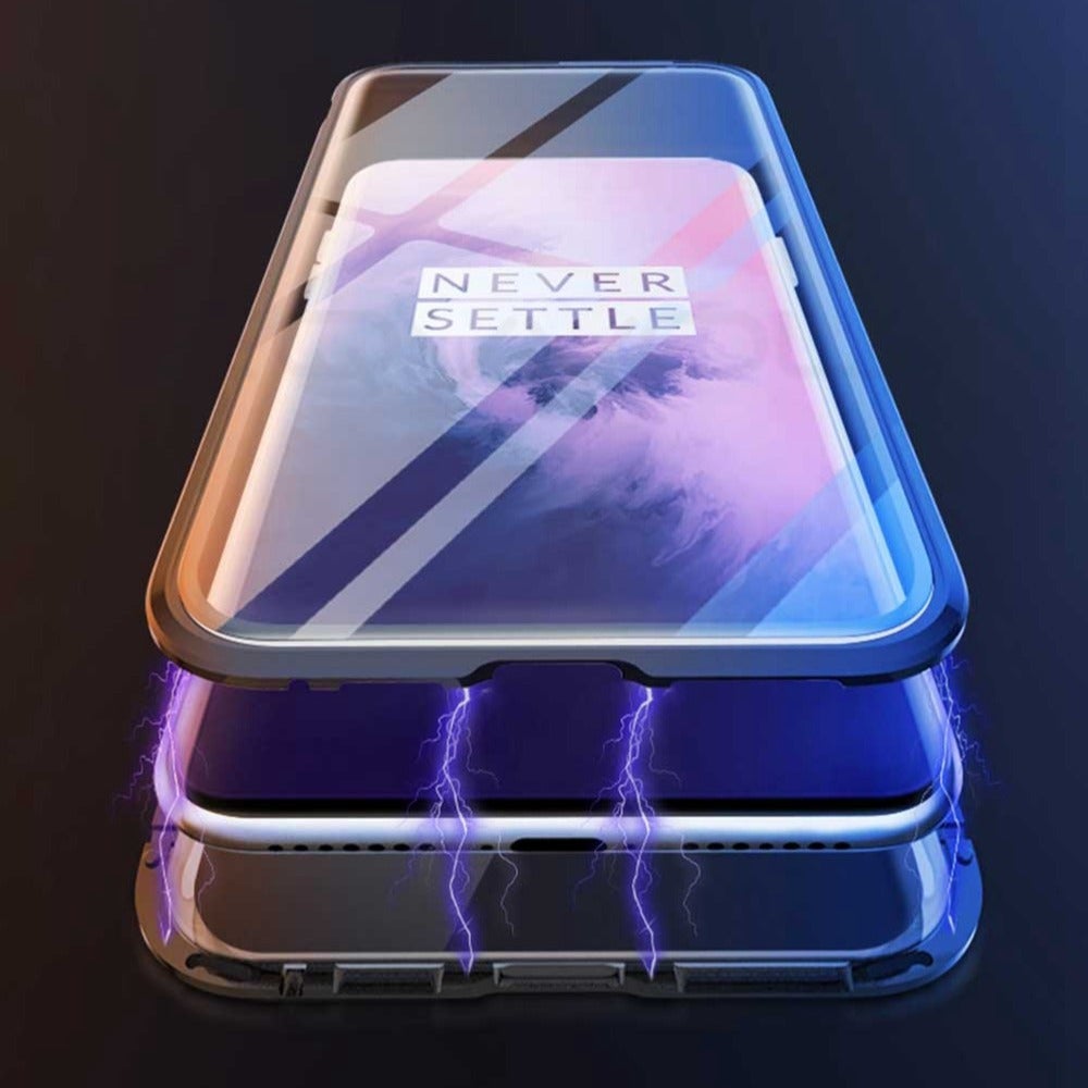 OnePlus Series Electronic Auto-Fit (Front+ Back) Glass Magnetic Case