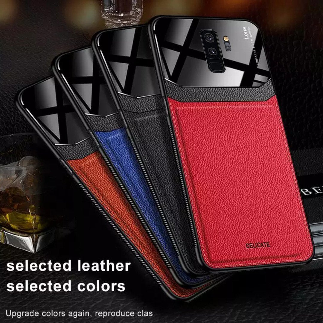 Galaxy S9 Plus Sleek Slim Leather Glass Case