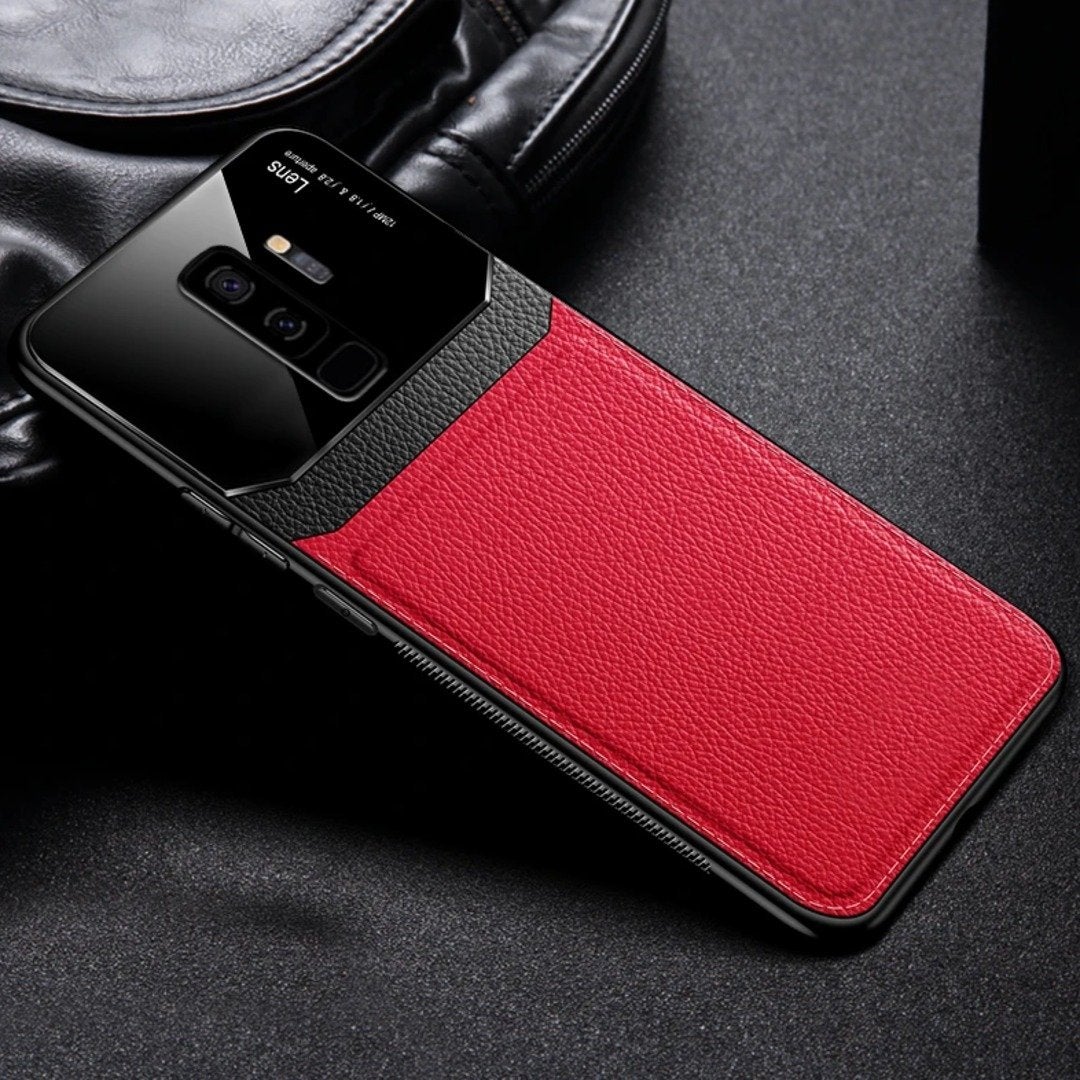 Galaxy S9 Plus Sleek Slim Leather Glass Case