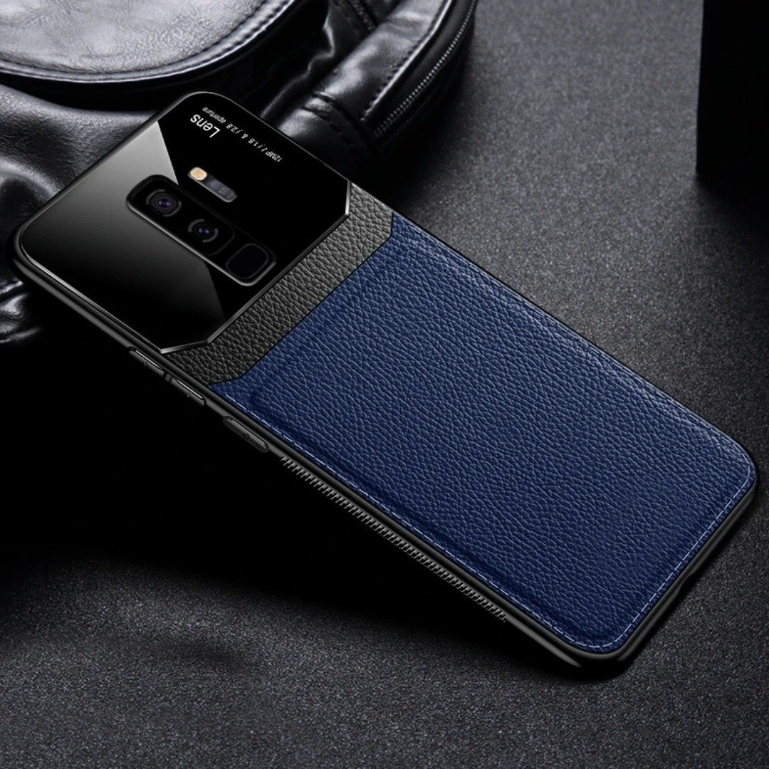 Galaxy S9 Plus Sleek Slim Leather Glass Case