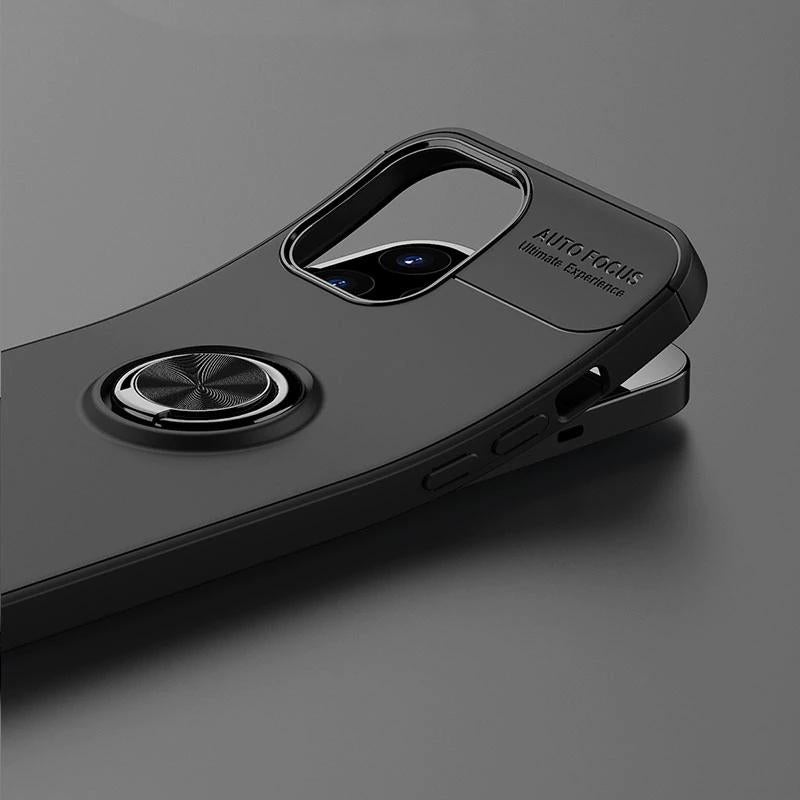 iPhone 12 Mini Metallic Finger Ring Holder Matte Case