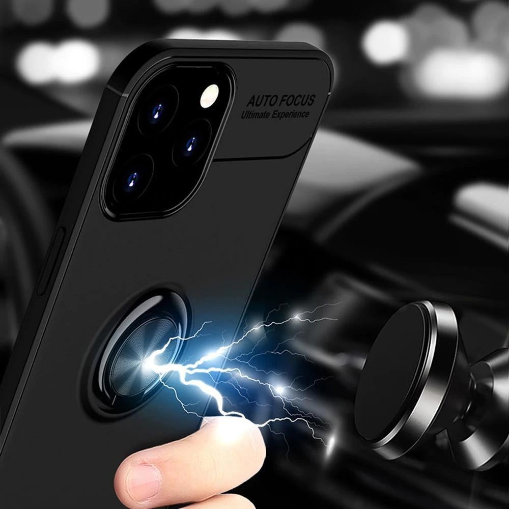 iPhone 12 Mini Metallic Finger Ring Holder Matte Case