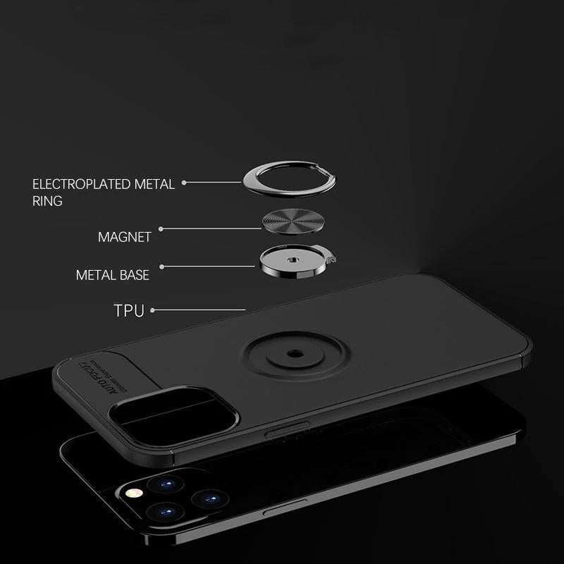 iPhone 12 Mini Metallic Finger Ring Holder Matte Case