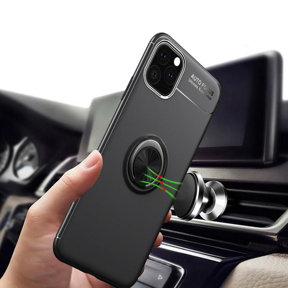 iPhone 11 Metallic Finger Ring Holder Matte Case