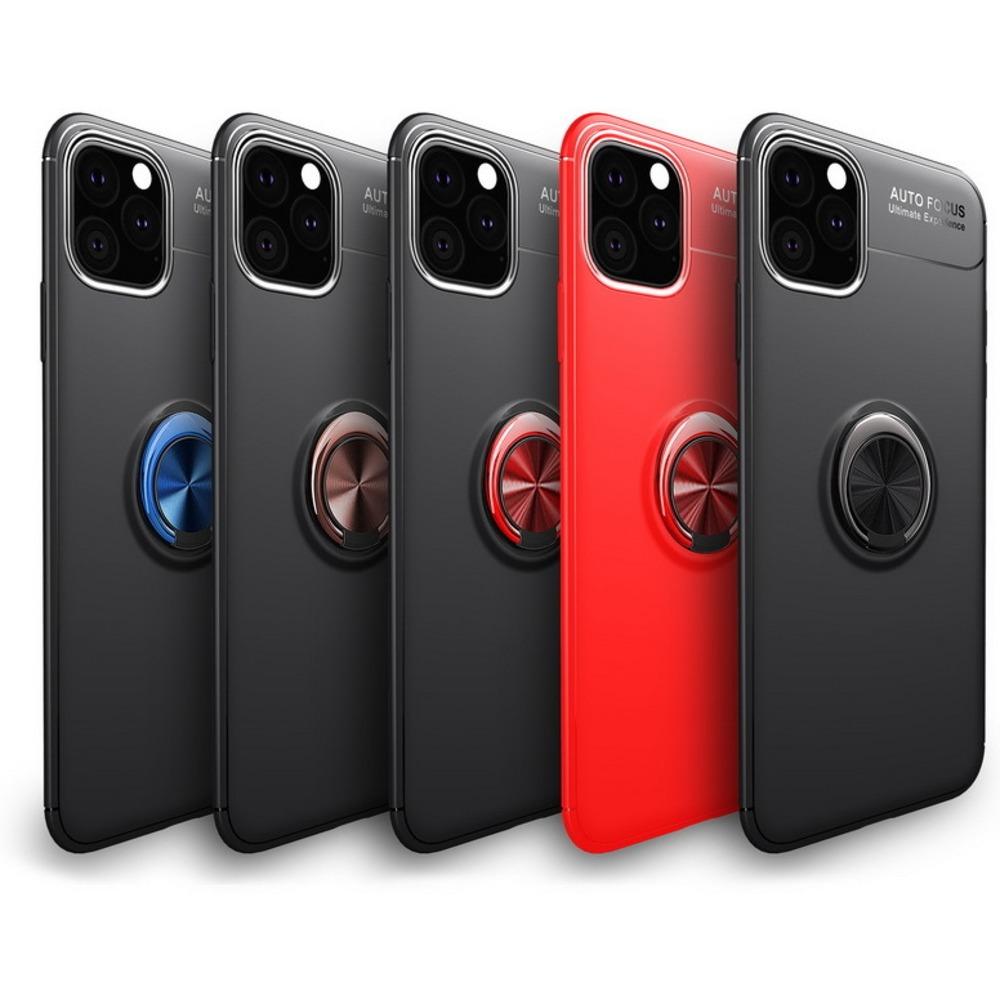iPhone 11 Metallic Finger Ring Holder Matte Case