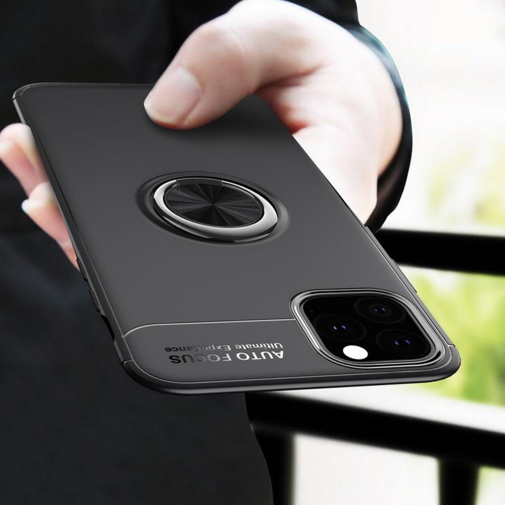 iPhone 11 Metallic Finger Ring Holder Matte Case