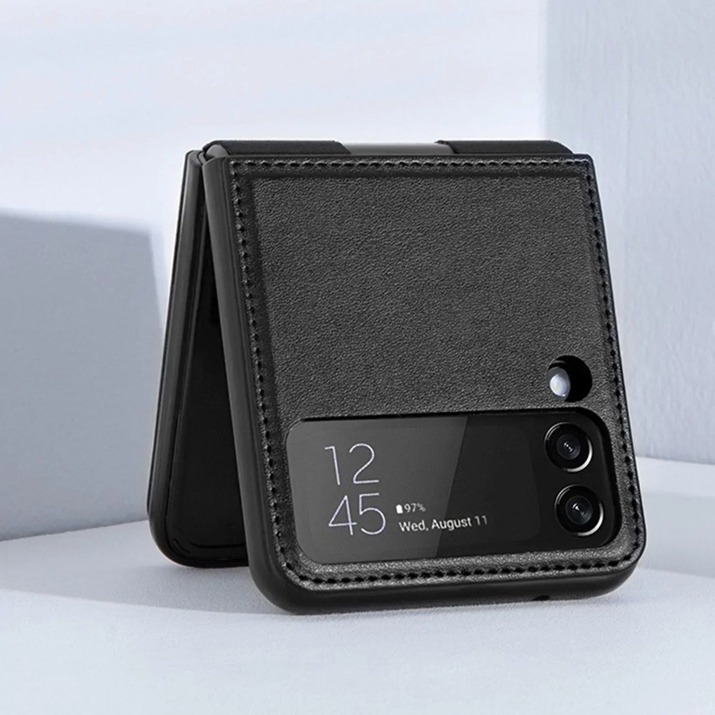 Galaxy Z Flip3 Luxury Leather Kickstand Case