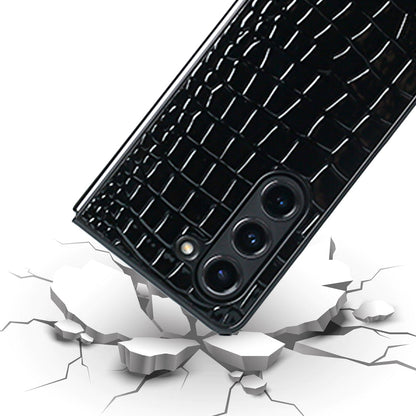 Galaxy Z Fold5 Crocodile Pattern Genuine Leather Case