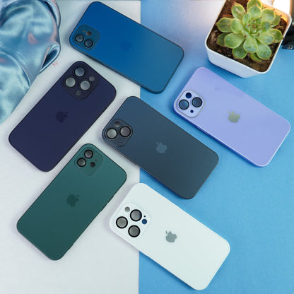 iPhone 14 Series Matte Glass Camera Lens Shell Case