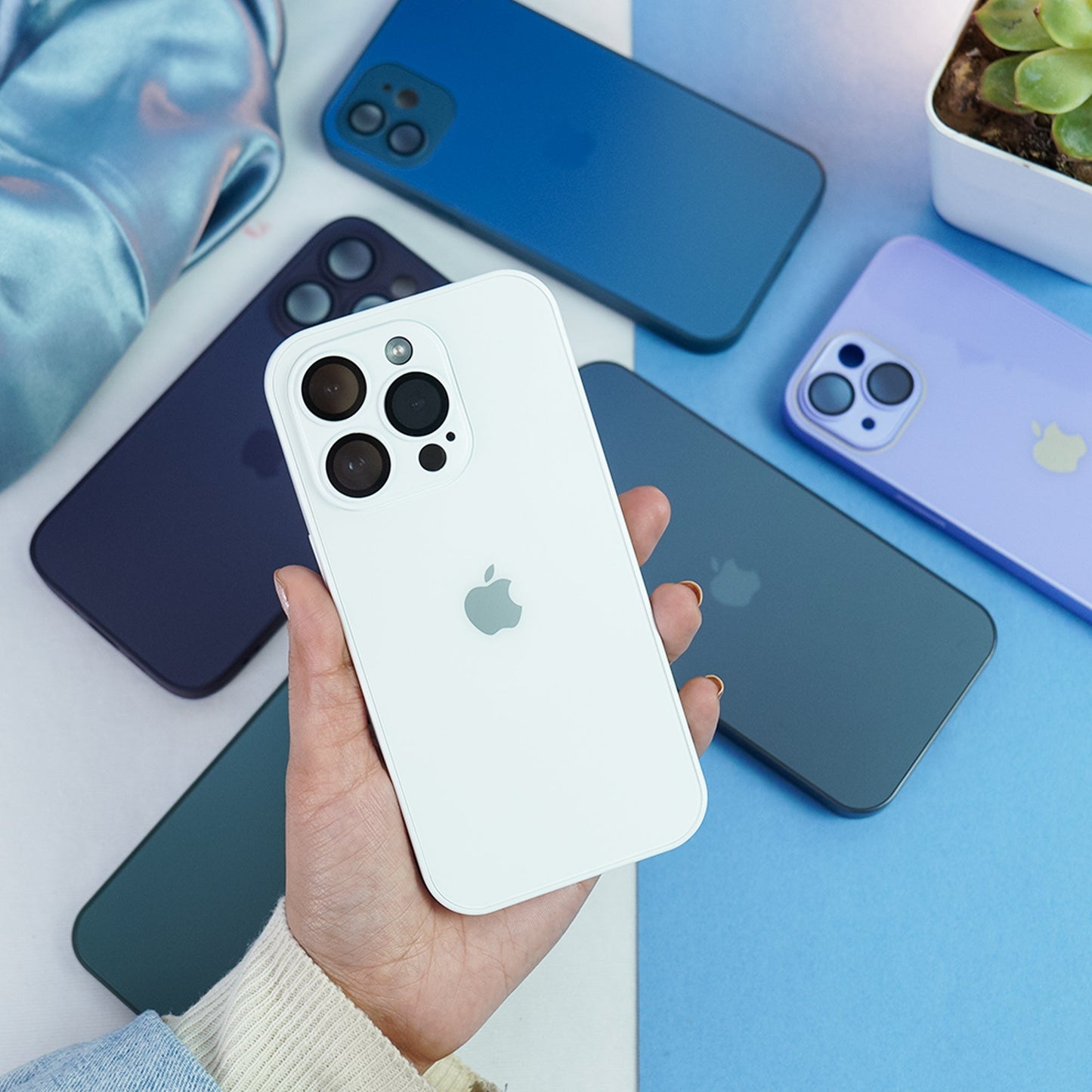 iPhone 14 Series Matte Glass Camera Lens Shell Case