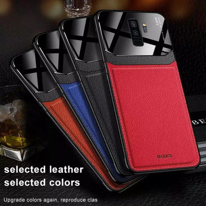 Galaxy S9 Plus Sleek Slim Leather Glass Case