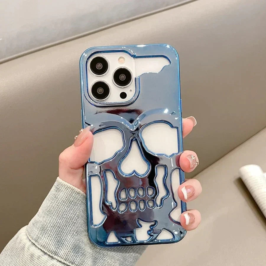 iPhone 14 Series Hollow Skull Design Case