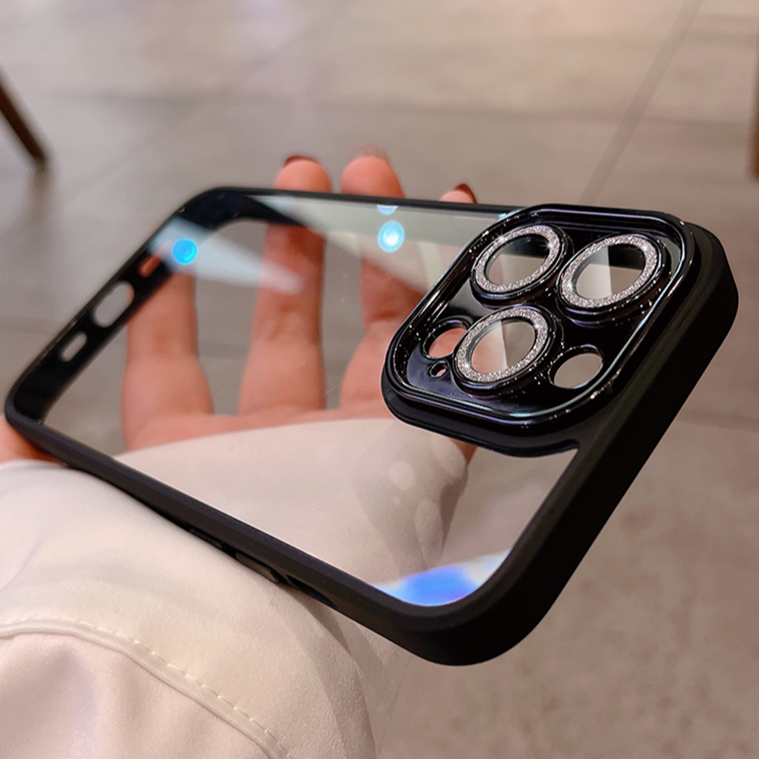 iPhone 14 Series - Diamond Camera Lens Clear Bumper Case