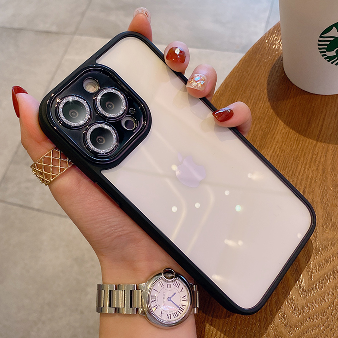 iPhone 14 Series - Diamond Camera Lens Clear Bumper Case