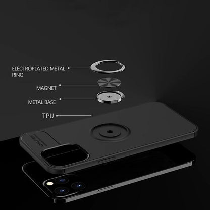 iPhone 12 Pro Metallic Finger Ring Holder Matte Case