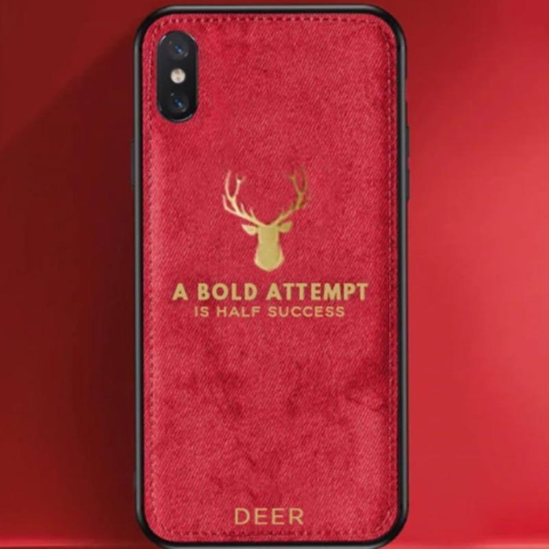 iPhone XR Luxury Gold Textured Deer Pattern Soft Case