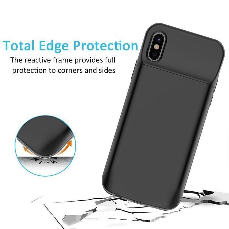 iPhone X Series  (3 in 1 Combo)  Battery Shell Case + Tempered Glass + Camera Lens Guard