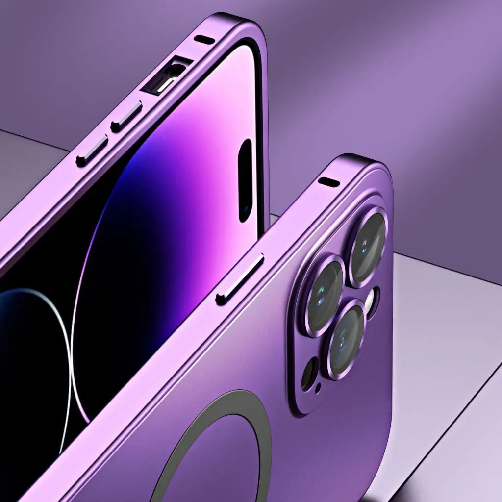 Aluminum Metal Frame Magnetic Case For iPhone all colours