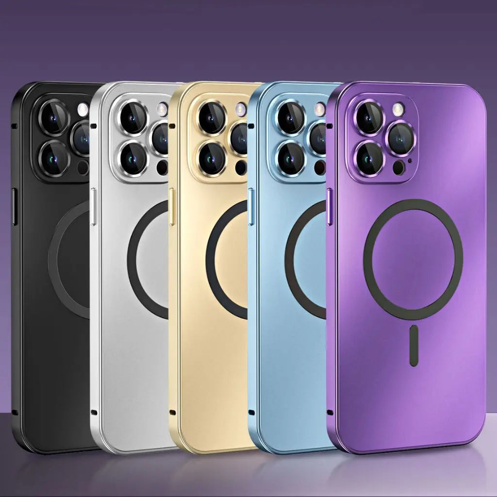 Aluminum Metal Frame Magnetic Case For iPhone all colours
