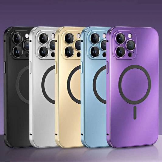 Aluminum Metal Frame Magnetic Case For iPhone all colours